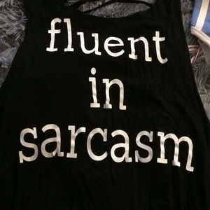 Sleeveless black racer back tank top